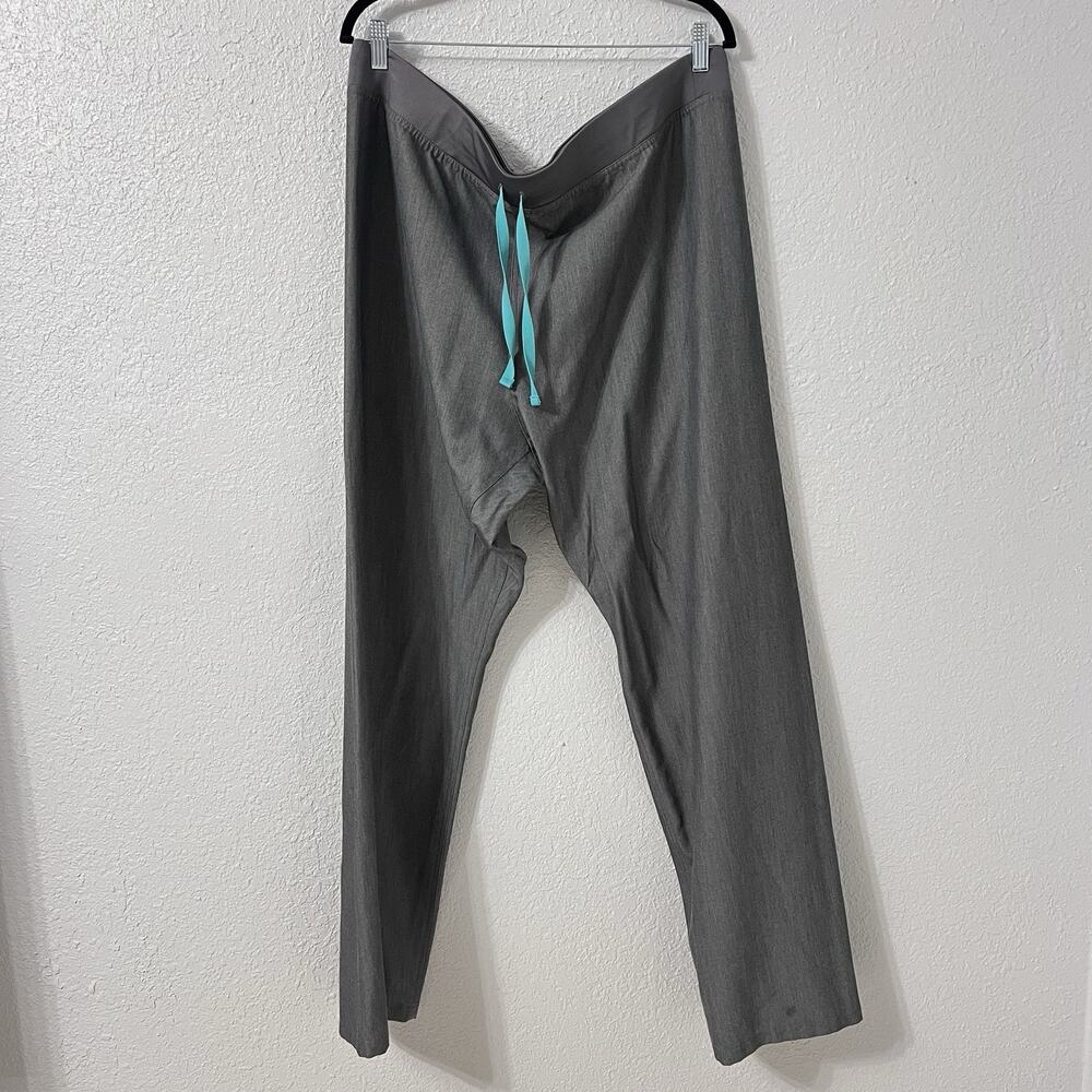 Figs Livingston Scrub Pants Womens Size XXL Tall Gray Straight Leg Workwear